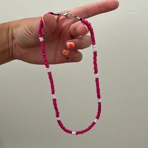 pink bead choker